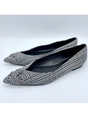 Maje Prince De Galles‎ Checked Pointed Toe Flats In Carreaux